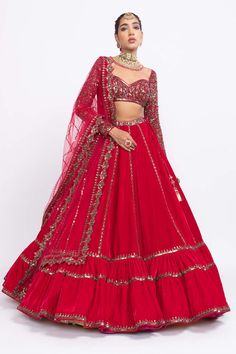 Vvani By Vani Vats | Dull Blue Linear Drop Tier Lehenga | INDIASPOPUP.COM Tiered Lehenga, Velvet Dupatta, Lehenga Dupatta, Full Sleeve Blouse, Net Blouses, Boutique Ideas, Net Lehenga, Red Embroidery