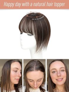 Human Hair Thin Topper With Air Bangs Clip in Top Wig Hairpiece For Women Hair Toppers For Short Hair, Hair Toppers For Thinning Hair For Women, Human Hair Toppers For Thinning Hair, Front Hair Pieces, Hair Toppers For Thinning Hair, Human Hair Toppers, Clip In Hair Pieces, Air Bangs, Color Tips