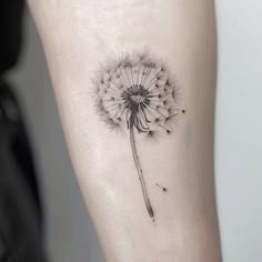 a dandelion tattoo on the arm