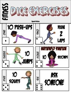 the instructions for how to do an exercise with children's names and numbers on them