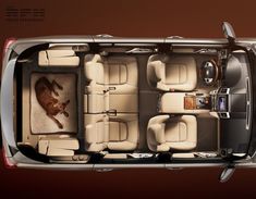 an overhead view of the interior of a car