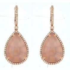 Royal Radiant Rose 14K Rose Gold Diamond & Rose Quartz Earrings Rose Quartz Earrings, Royal Jewelry, Ethereal Beauty, Quartz Earrings, Rose Gold Diamonds, Sparkle Diamonds, Pear Shaped, Stone Color, Rose Quartz