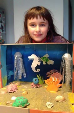 Kid's craft project: ocean habitat in a box Ocean Habitat Diorama, Habitat Diorama