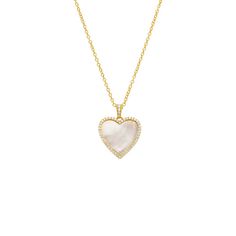 Introducing the Pave Outlined Stone Heart Pendant Necklace from Adina Eden, a perfect blend of elegance and romantic charm. Crafted from high-quality brass and plated with luxurious 14K gold, this necklace features a stunning heart-shaped pendant adorned with clear CZ stones outlining a beautiful mother of pearl center. The heart pendant measures 25 mm, making it a striking focal point that adds sophistication to any look. The necklace comes with a 16-inch chain and a 2-inch extender, providing Heart Pendant Necklace Silver, Heart Pendant Necklace Gold, Diamond Anklet, Pearl Stone, Bold Rings, Gold Cocktail Ring, Charm Bangle, Timeless Accessories, Stone Heart