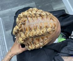 Locs Braided To The Back Men, Dread Head Styles Men, Dreadlock Barrel Twist, Died Locs Ideas, Dyed Locs Men Dreadlocks, Dread Cornrows Men, Cornrow Dreads, Men Dyed Locs, Dread Dye Ideas