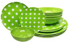 PRICES MAY VARY. Italia Gifts and Frames, we offer a wide range of melamine dinner sets with modern designs that make them appropriate for indoor and outdoor environments ! Melamine dinnerware is ideal for indoor and outdoor events, picnics, hiking, and camping. Our Corelle dinnerware set pieces are available in different vibrant colors that will enhance your dining experience. our melamine dinnerware are manufactured in vivid patterns, designs, and colors to choose from. Whether you want bold o Neon Green Plates, Corelle Dinnerware Set, Corelle Dinnerware, Melamine Dinnerware Sets, Melamine Dinner Plates, Melamine Dinnerware, Green Polka Dot, Barbie House, Dinner Set