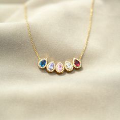 Customizable with each child's birthstone, show your love and your pride of being a mother with this beautiful and meaningful Teardrop Birthstone Necklace. In those tears, an inexplicable connection is found and a bond forged forever. They are tears of pure joy. Luxury Birthstone Jewelry For Proposal, Mom Necklace Personalized, Being A Mother, Necklace For Mom, Heart Flutter, Personalized Gifts For Mom, Necklace Craft, Tears Of Joy, Mom And Grandma