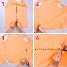 the instructions for how to make a t - shirt with an attached neck and sleeves