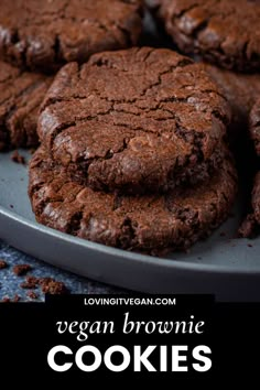 Vegan Brownie Cookies (Fudgy and Chewy) Simple Vegan Cookies, Vegan Brownie Cookies, Vegan Chocolate Cookies, Vegan Cookies Recipes, Vegan Cookie, Vegan Bakery