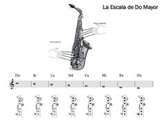 an image of a saxophone with music notes on the bottom and in the lower half