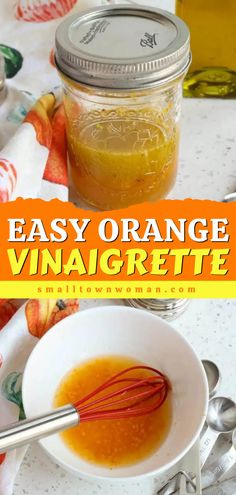 Try this homemade Orange Vinaigrette! In less than 5 minutes, you can have an easy salad dressing that's bursting with fresh flavor and just the right pop. Check out the many ways to enjoy this condiment recipe! Yogurt Sauces, Orange Vinaigrette Dressing, Citrus Salad Dressing, Orange Vinaigrette, Fresh Orange Juice