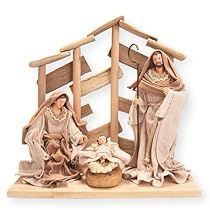 the nativity scene is made out of wood