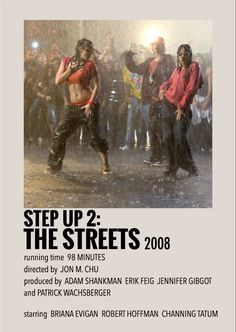 the poster for step up 2 the streets, featuring two women dancing in the rain