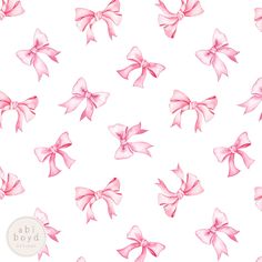 pink bows on white background for wallpaper