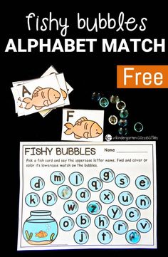 fishy bubbles alphabet match with free printables