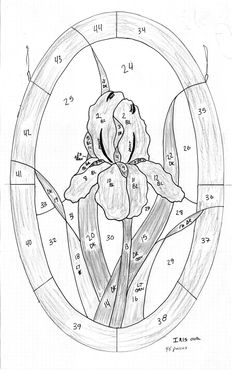 a drawing of a flower with numbers in the middle and an image of a flower inside it