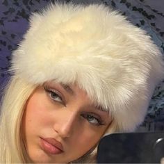 The Famous Russian Ushanka, Usually Is Shaped Like A Doughnut, And Does Not Have A Backing. This Is A Different Model That Actually Has A Backing So It Can Protect Your Hair From The Snow, And You Will Not Get Any Snow On The Top Of Your Head. It Is Functional, As Well As Stylish And Extremely High Quality. White Fur Hat, Russian Ushanka, Women Winter Hat, Ski Aesthetic, Russian Clothing, Winter Fur Hat, Russian Hat, Hat Aesthetic, Russian Culture