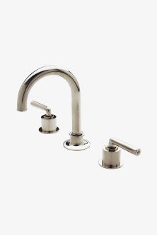 the faucet is shown with two handles and nozzles on each side