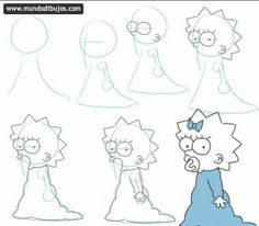 the simpsons characters are drawn in different poses