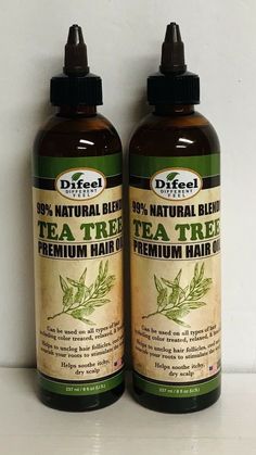 2-Pack Difeel ~ Tea Tree Premium Hair Oil for All Hair Types 8 fl oz Each. Tea Tree Oil For Hair, Types Of Hair Braids, Natural Hair Growth Tips, Holistic Health Remedies, Hair Cleanser, Oil For Hair, Baking Soda Uses, Thick Eyebrows, Hand Sanitizers