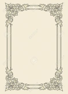 an ornate frame with scrolls and leaves on a beige background stock photo - 91978