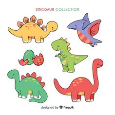 dinosaur collection with different colors and shapes