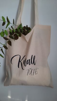 a tote bag with the name kaale on it