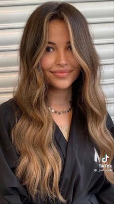 Subtle Face Framing Balayage, Light Brown Hair With Carmel Baylage, Light Baliage On Brown Hair, Carmel Brunette Hair Color, Blonde Baylage Hair On Brown Hair, Baliage On Brown Hair, Brown Hair With Front Highlights, Highlights Tan Skin, Carmel Blonde Balayage