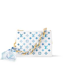 LOUIS VUITTON® - Coussin Pm - Blanc Bleu Women Louis Vuitton, Luxury Bags Collection, Trunk Bag, Spring Sandals, Louis Vuitton Official, Wallet Pouch, Monogram Bag, Pretty Bags, Wallet Chain