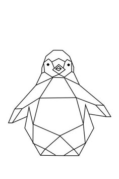 a penguin made out of geometric shapes