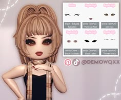 ꒰ . Face Combo | #royalehigh #royalehighoutfitideas #aesthetic #roblox Recreation Outfits, Royale Outfits, Rh Hacks, Royals High, High Hair