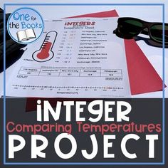 an image of a book titled inver comparing temperatures project with sunglasses on top