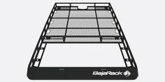 the back end of a black truck bed with mesh netting on top and bottom panel