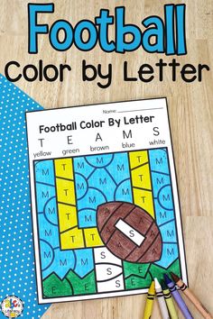 a football color by letter game for kids