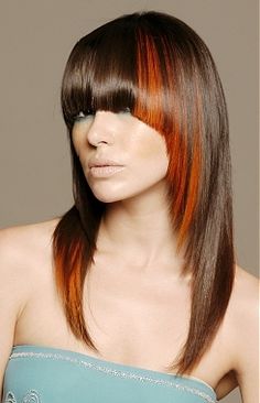 cut and color are so gorgeous Brown Straight Hair, Peekaboo Highlights, Brown And Orange, Trendy Hair Color, Brown Hair With Highlights