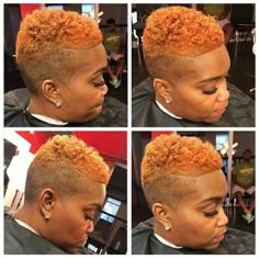 This is cute... Mohawk Black Women, Natural Haircuts, Short Fade Haircut, Short Natural Haircuts, Black Hair Short Cuts, Short Shaved Hairstyles, Shaved Hair Designs, Tapered Natural Hair, Natural Hair Cuts