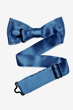 Start your boy off in style with this solid Navy Blue boys pretied bow tie. Made of 100% silk, this charming hand made bow tie features a lustrous satin shine and is pretied to guarantee a perfect bow tie knot with every wear. Whether it's for a wedding or other special occasion, you can be sure your guy will be walking in style. Imported. Dapper Blue Bow For Black Tie Events, Classic Blue Bow Tie, Blue Adjustable Bow Tie And Suit Accessories, Dapper Blue Satin Bow, Blue Standard Bow Tie For Black Tie Events, Blue Bow Tie For Black Tie Events, Blue Standard Bow Tie For Father's Day, Blue Bow Tie For Father's Day, Classic Blue Bow Tie And Suit Accessories