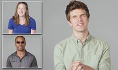 three people are smiling and posing for the camera with their hands folded in front of them