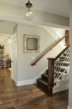 the stairs in this house have been painted white