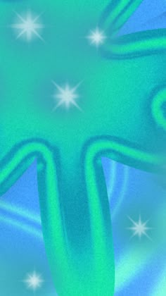 an abstract blue and green background with stars