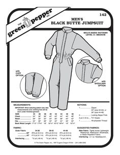 Multi-sized pattern for Men – Level 3, Medium difficulty With sizes 34 through 48 (chest & hip size) The Green Pepper, Inc. was established in the fall of 1973 in Eugene, Oregon as a small retail fabric store. Eugene is located between the Cascade Mountains and the Coast Mountain Range, and is only 50 miles from the Pacific Ocean to the west, and The Pacific Crest Trail to the east, so it isn’t surprising that many of our customers were avid outdoors people who wanted to learn to make their own Jumpsuit Pattern Sewing, Functional Clothing, Green Pepper, Jumpsuit Men, Pacific Crest Trail, Cascade Mountains, Eugene Oregon, Jumpsuit Pattern, Green Jumpsuit