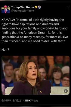 She says a lot of words but she never answers the question. Word Salad, This Generation, American Freedom, The American Dream, History Humor, Working Hard, American Dream, The Question, Wisdom Quotes