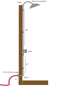 the diagram shows how to install an outdoor light pole with two lights on each side