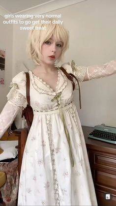 sereinsilvers on tiktok! Silly Clothes, Fairy Cottagecore, Sweet Clothes, Cottagecore Dress, Spring Fits, Fashion Project, Mori Girl, Really Cute Outfits, Looks Vintage