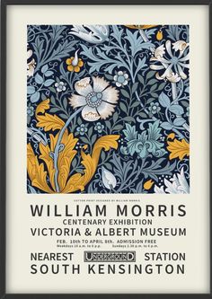 the poster for william and mary's exhibition at victoria & albert museum in london