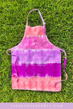 Pink and Purple Striped Apron Pastel Tie Dye Diy, Tulip Tie Dye Instructions, Tie Dye Apron, Festival Tie-dye Hand-dyed Bottoms, Adjustable Cotton Tie-dye Hat