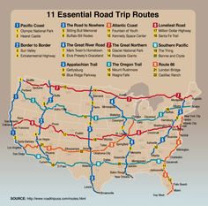 a map of the interstate road trip route