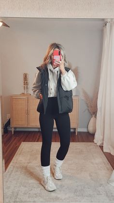 Stand-Up Collar Goose Down Vest curated on LTK Cute Outfits With Vests Winter, Women Vest Outfits Winter, Cozy Fall Outfits Midsize, Cute Winter Mom Outfits, Idaho Winter Outfits, Comfy Cozy Winter Outfits, Winter Outfits With Vest, Comfy Cold Outfits, Comfy Cute Outfits Winter