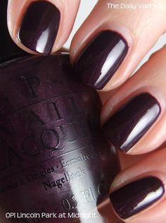 Lincoln Park in Midnight OPI Dark Purple Nails With Glitter, Purple Nails With Glitter, Dark Purple Nails, Grey Nail Designs, Nails With Glitter, Toenail Polish, Nails Only