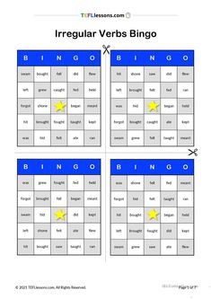 irregular and irregular verbs worksheet with three different words in the same language